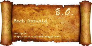 Bech Oszvald névjegykártya